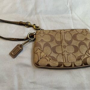 Coach Brown Wristlet